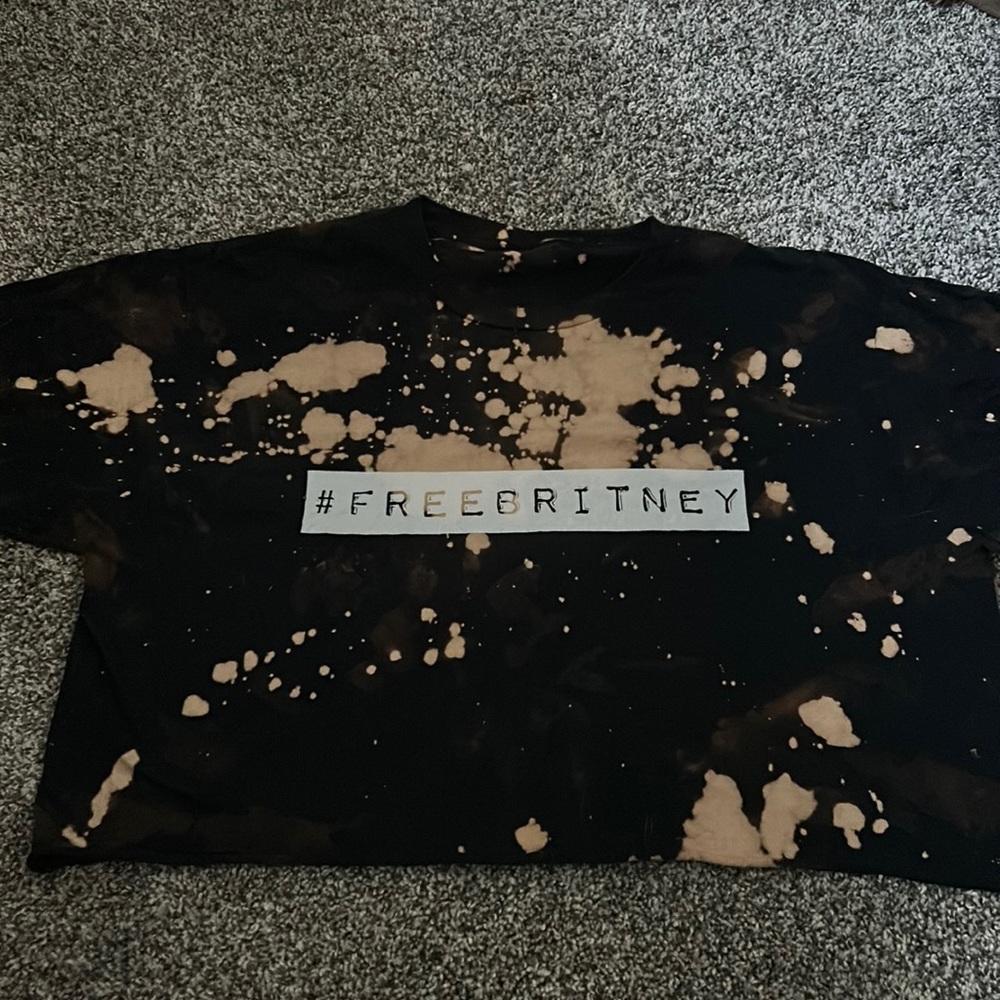Free Brittney cropped bleach custom tee
